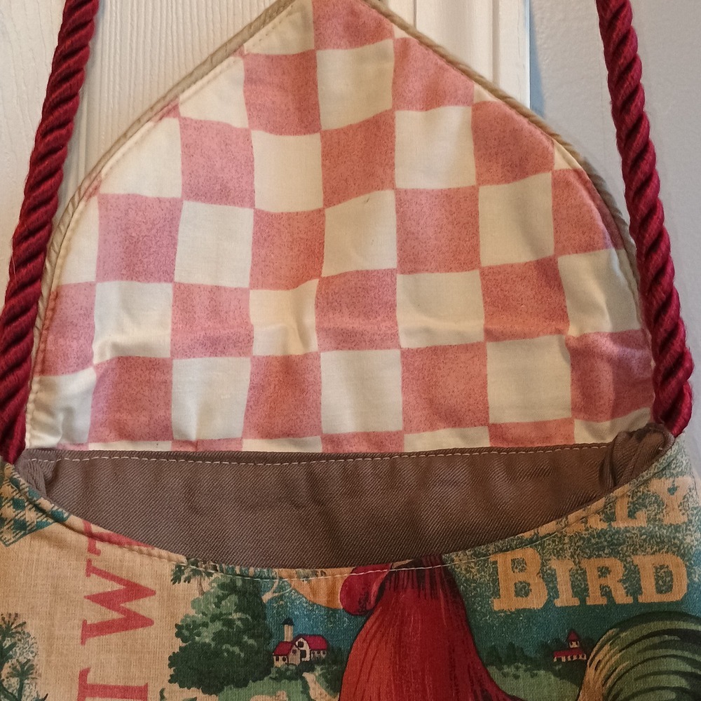 Vintage Handmade‎ Farmhouse Feed Sack Print Shoulder Bag Rustic Barnyard Animals - Picture 6 of 13